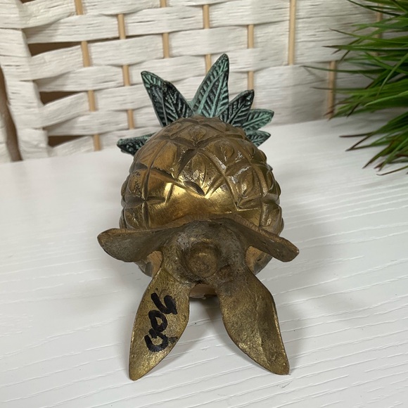 Vintage Brass|Patina Pineapple Candle Holder - Picture 3 of 4